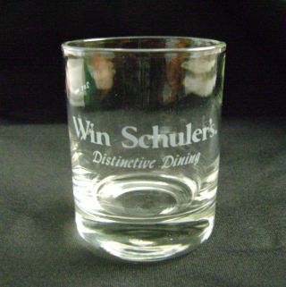Vintage Win Schuler ' s Distinctive Dining Restaurant Bar Cocktail 2 oz Shot Glass 3