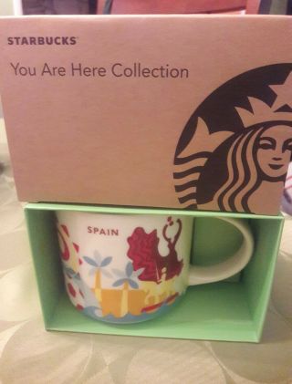 Nib With Sku Starbucks Coffee Mug Spain/ EspaÑa You Are Here Yah 14 Oz