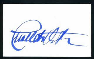Charlton Heston Dec.  Actor Ben - Hur,  Planet Of The Apes Signed 3x5 Card C15722
