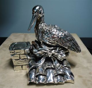Vintage Signed Manuel Sterling Silver 925 Bird Nesting On Roof Figurine Figure