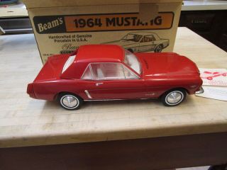 Vintage 1964 Red Ford Mustang Jim Beam Flask Decanter Container