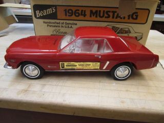 Vintage 1964 Red Ford Mustang Jim Beam Flask Decanter Container 7