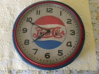 Antique Round Pepsi Clock, .