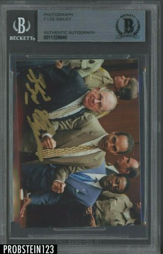 F Lee Bailey Oj Simpson Lawyer Signed Photo Gold Ink Auto Autograph Bgs Bas