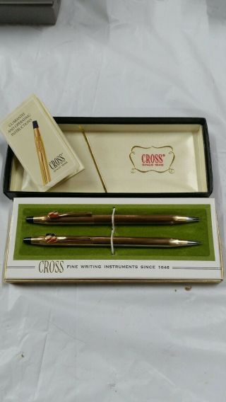 Buick Ink Pen / Pencil Set Nib.  10kt Gold Filled Cross Classic Collectable