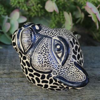 Jaguar Leopard Handmade Clay Wall Mask Amatenango Chiapas Mexico Folk Art Tribal 4