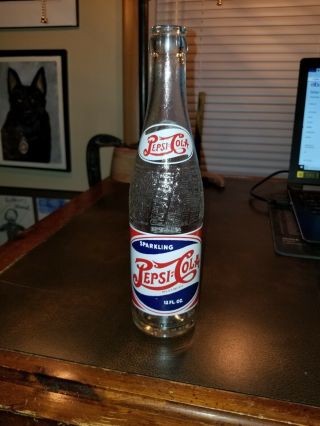 Vintage 1940s Double Dot Red White Blue Pepsi Bottle Scranton Pa