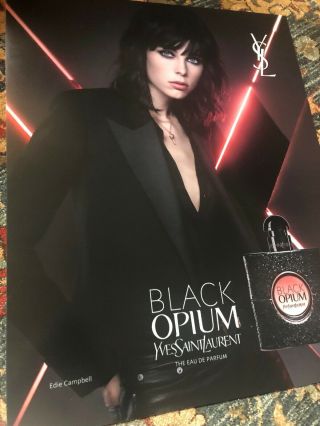 Yves Saint Laurent Black Opium Ad Poster Perfume Couture Advertisement