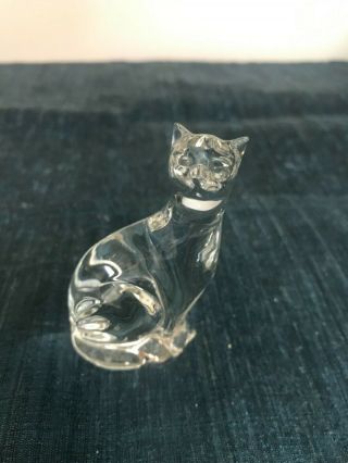 2 3/4  Waterford Cut Crystal Sitting Cat Kitten Figurine