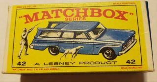 Vintage Lesney Matchbox 42 Studebaker Station Wagon Man Box Toy Car 8