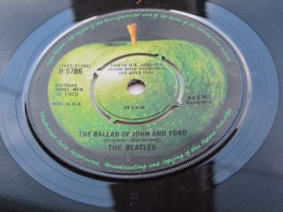 The Beatles Orig 1969 Uk 45 The Ballad Of John And Yoko Push Out Centre