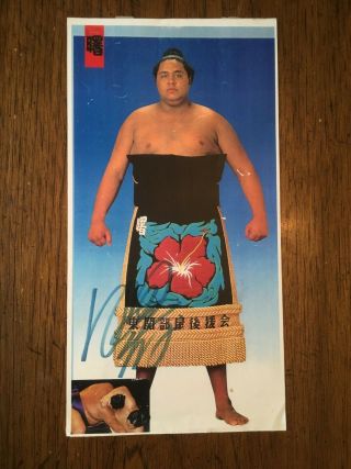 C.  1990 Akebono Taro American Born Sumo Wrestling Champ Large Signed Picture