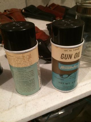 2 Nos Vintage Western Field Gun Oil Old Advertising Tin Can