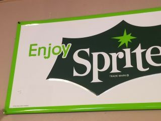 Enjoy SPRITE “Taste Its Tingling Tartness ” Retro Tin Metal Soda Sign,  15” x 36” 3
