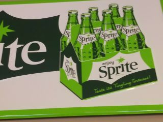 Enjoy SPRITE “Taste Its Tingling Tartness ” Retro Tin Metal Soda Sign,  15” x 36” 5