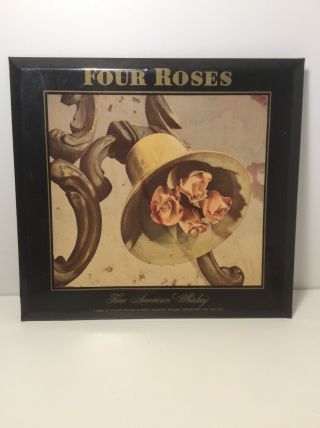 Four Roses Fine American Whiskey Metal Wall Sign 15”x14” - C.  1950 