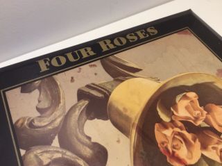 FOUR ROSES Fine American Whiskey Metal Wall Sign 15”x14” - c.  1950 ' s 3
