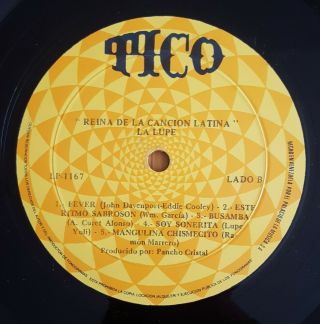 La Lupe Reina De La Cancion Latina Queen of Latin Soul LP Vinyl Tico LP - 1167 7