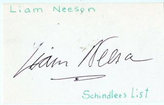 Liam Neeson Actor Vintage Card Signed