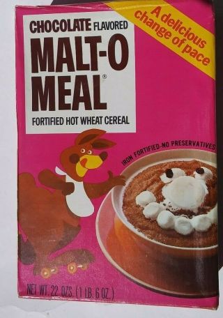 Vintage Malt - O - Meal Empty Cereal Box With Kangaroo