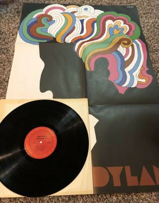 bob dylans greatest hits lp Vinyl Record Album W/ Poster Milton Glaser 2
