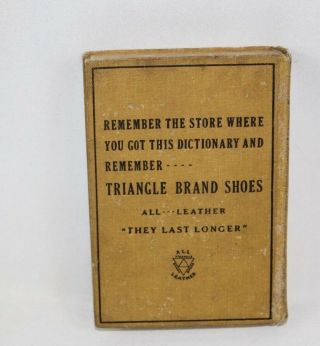 Vintage Webster ' s Triangle Brand Dictionary Advertising Drumwright Bros Shoes VA 3