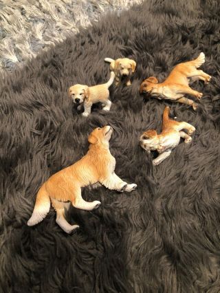 Schleich Golden Retriever Dog Figurines Male Female Puppy Family