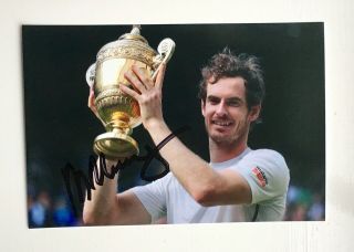 Andy Murray Hand Signed Autograph Signed Photo Wimbledon Tennis Player