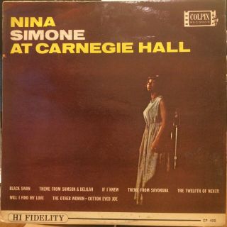 Nina Simone At Carnegie Hall Lp Colpix Cp - 455 Rare Mono