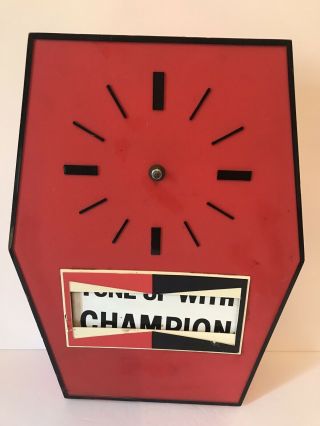 Vintage Champion Spark Plug Advertising Clock 3 Mechanical Messages