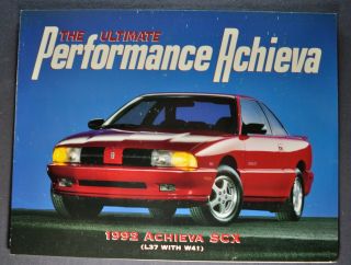 1992 Oldsmobile Achieva Scx Sales Brochure Folder 92