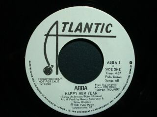 Abba Rare White Label Promo 45 / Happy Year / Near