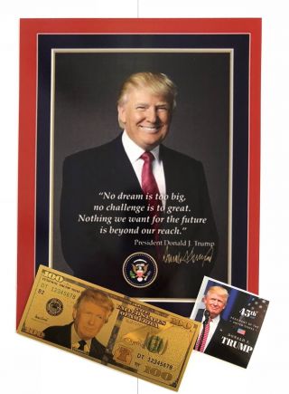 President Donald Trump 8 1/2 " X11 On Card Stock.  Photo Portrait Picture,  $100