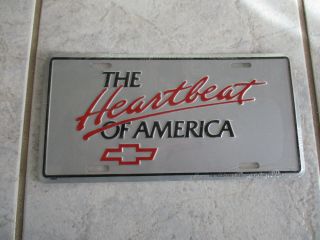 Chevrolet Fromt Bumper Plate " The Heartbeat Of America " Wrapper Nos