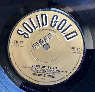 Shakin’ Stevens SHAKY SINGS ELVIS PRESLEY 7” Vinyl EP SOLID GOLD LABEL 1981 Rare 6