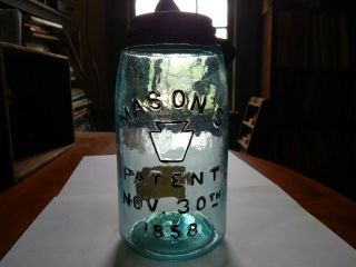 Qt Mason`s Keystone 1858 Fruit Jar