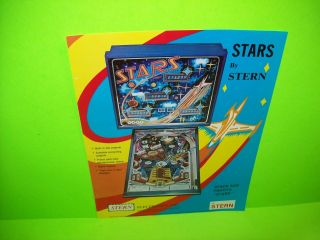 Stars Pinball Machine Flyer Stern 1978 Space Age Artwork Color Promo