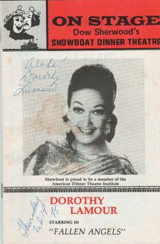 Dorothy Lamour Autographed Playbill Authentic Eyewitnessed Signature