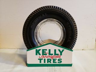 Vintage Rubber Tire Ashtray Stand For 6 ,  Or - Kelly Springfield Tires
