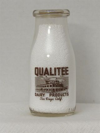Trphp Milk Bottle Qualitee Dairy Products San Diego Ca San Diego Co Milk Plant