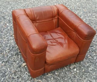Roche Bobois Leather Belted Club Chair
