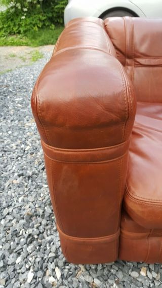 Roche Bobois Leather Belted Club Chair 7