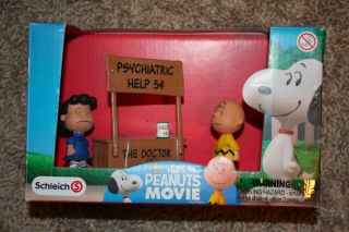 Schleich Peanuts Movie Psychiatric Booth Display Toy Charlie Brown