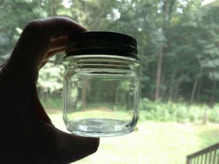 Vintage K in Keystone Clear Knox Mason 1/2 half pint jar & Tin lid 4