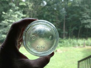 Vintage K in Keystone Clear Knox Mason 1/2 half pint jar & Tin lid 5