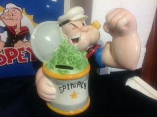 Popeye The Sailor Popeye Spinach Bank Ceramic Westland 7 1/4 " Tall,
