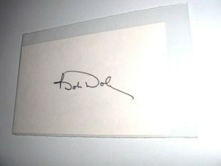 Bob Dole Senator Signed Autograph Index Card