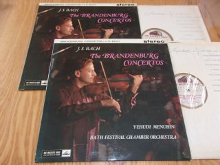 Hmv Asd 327 / 328 Uk 1st Js Bach - The Brandenburg Concertos Yehudi Menuhin Ex