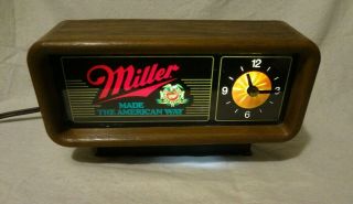 Vintage Miller Beer Motion Sign Clock Light 1985