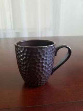 Starbucks 2007 Dark Brown Dimpled Textured Coffee Mug Cup 15 Oz.  4 " H X 3.  75 " W.